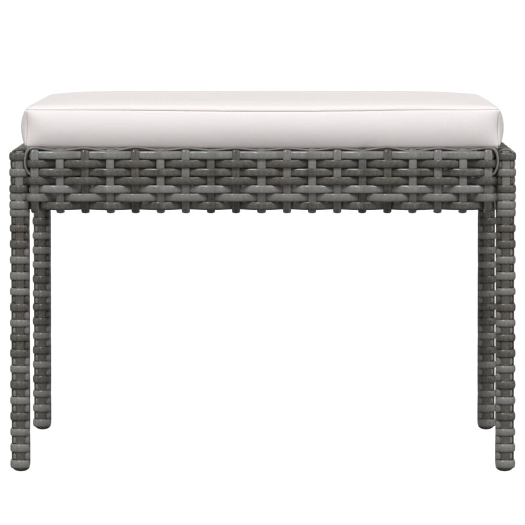Salon de jardin 6 pcs avec coussins résine tressée gris