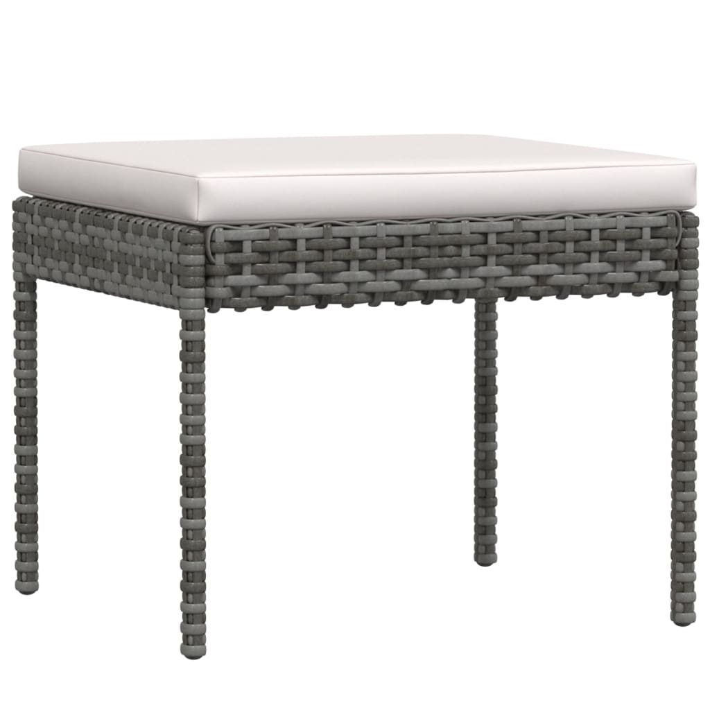 Salon de jardin 6 pcs avec coussins résine tressée gris