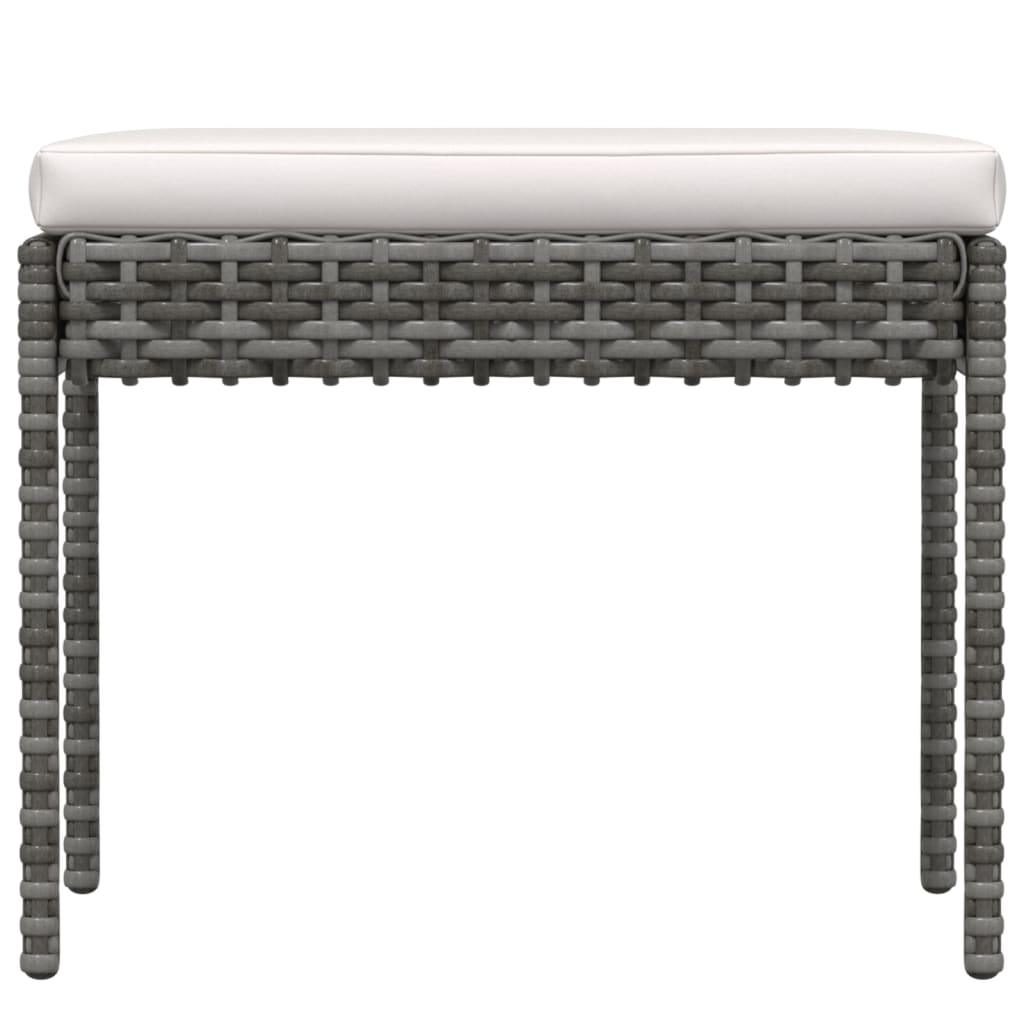 Salon de jardin 6 pcs avec coussins résine tressée gris