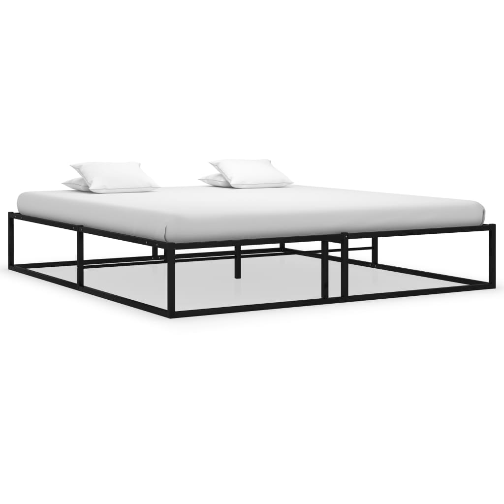 Cadre de lit sans matelas noir métal 160x200 cm - XIOS