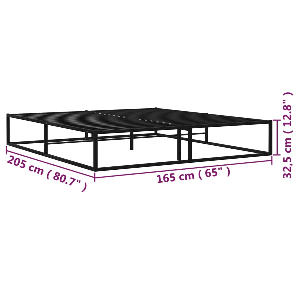 Cadre de lit sans matelas noir métal 160x200 cm - XIOS
