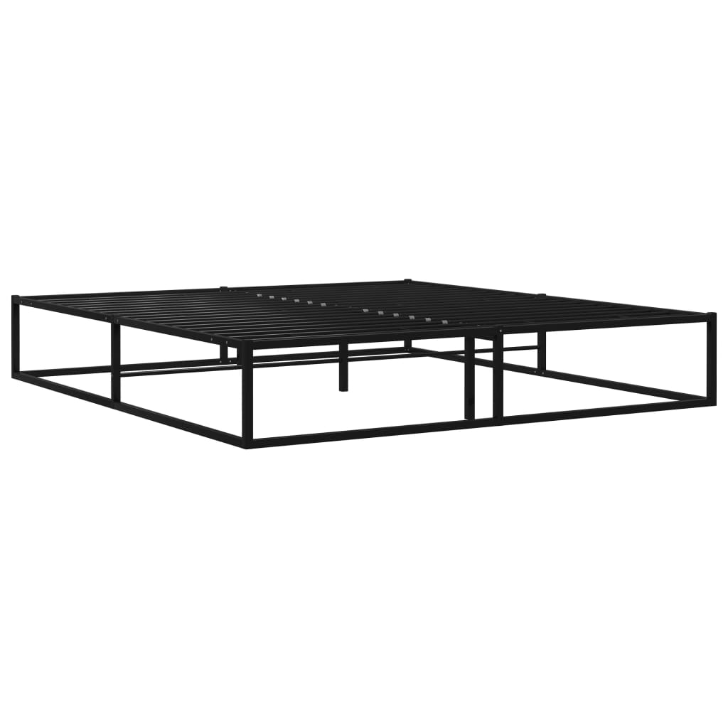 Cadre de lit sans matelas noir métal 200x200 cm - XIOS