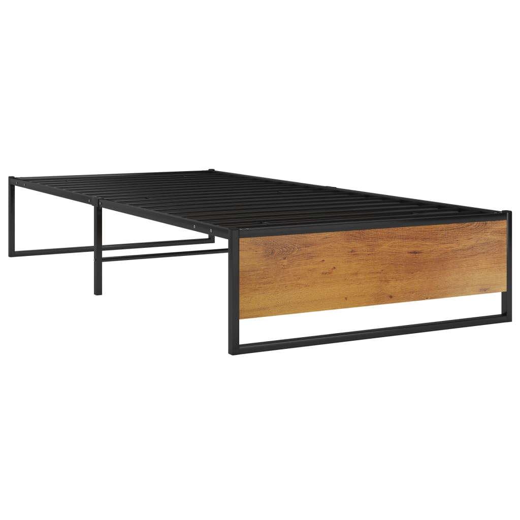 Cadre de lit sans matelas noir métal 90x200 cm - XIOS