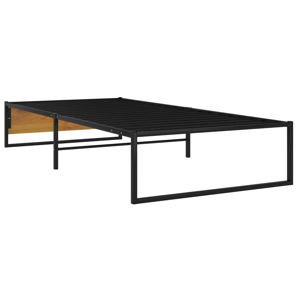 Cadre de lit sans matelas noir métal 100x200 cm - XIOS