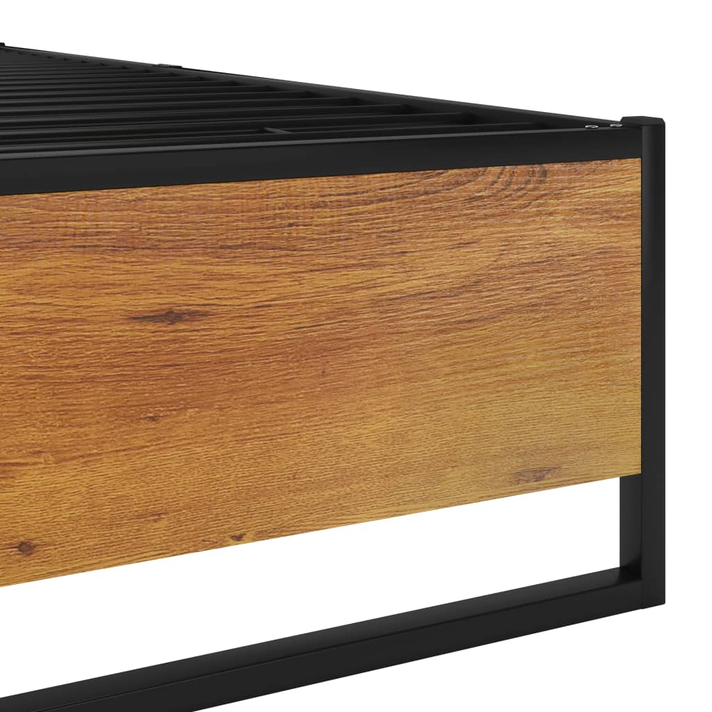 Cadre de lit sans matelas noir métal 100x200 cm - XIOS