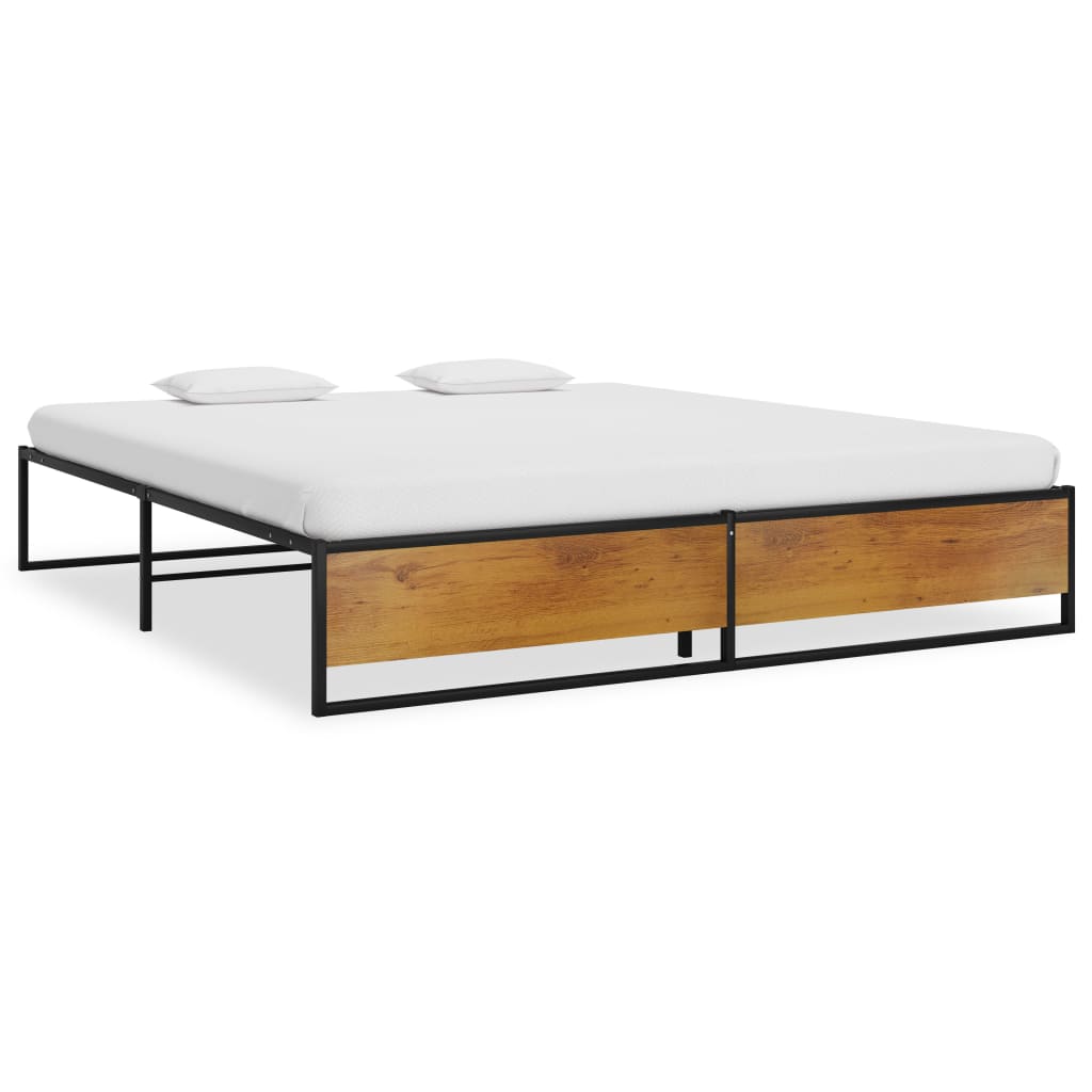 Cadre de lit sans matelas noir métal 180x200 cm - XIOS