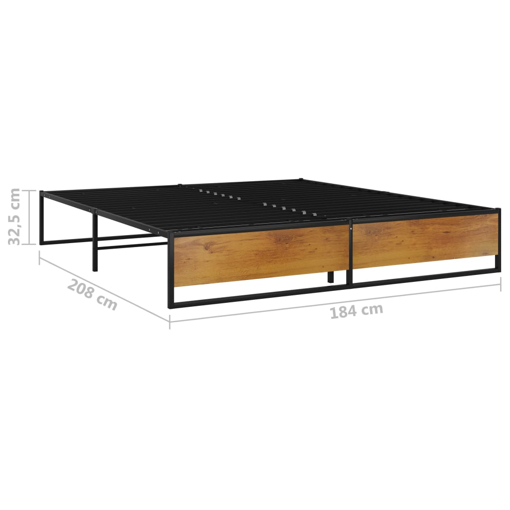 Cadre de lit sans matelas noir métal 180x200 cm - XIOS