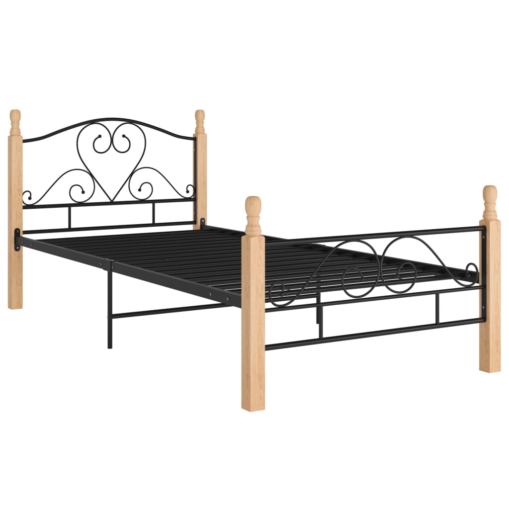 Cadre de lit sans matelas noir métal 90x200 cm - XIOS
