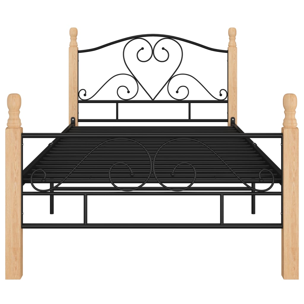 Cadre de lit sans matelas noir métal 90x200 cm - XIOS