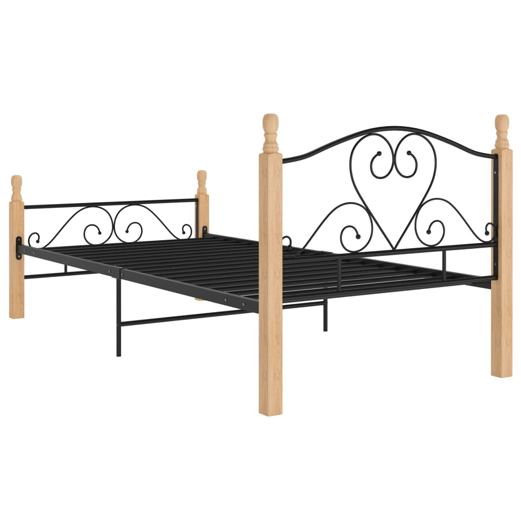 Cadre de lit sans matelas noir métal 90x200 cm - XIOS