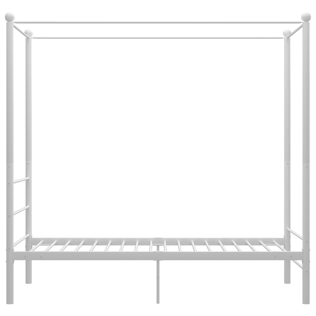 Cadre de lit à baldaquin sans matelas blanc métal 100x200 cm - XIOS