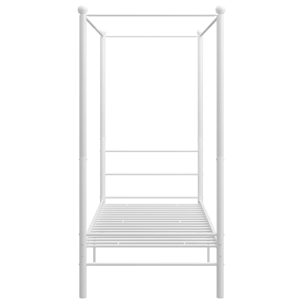 Cadre de lit à baldaquin sans matelas blanc métal 100x200 cm - XIOS