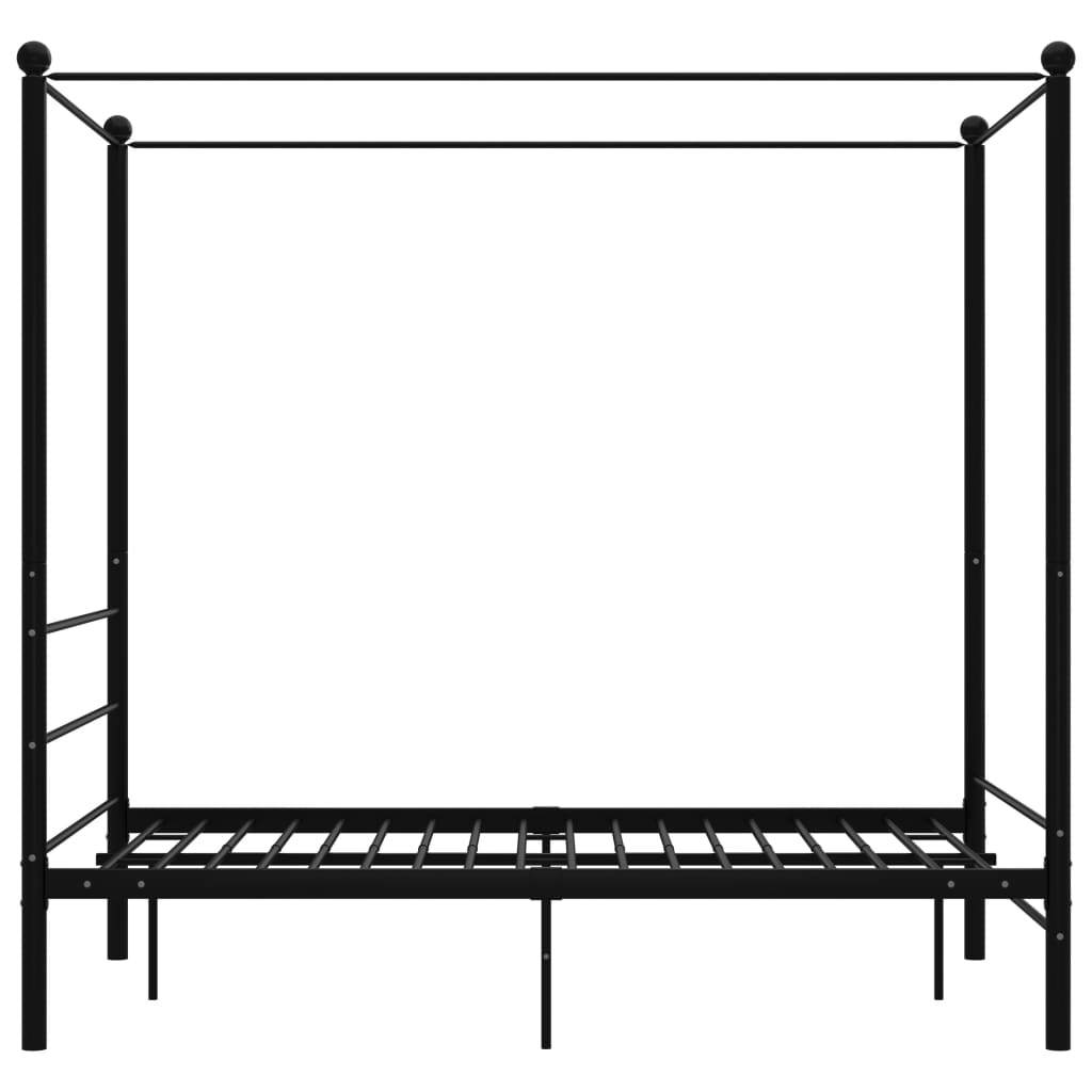 Cadre de lit à baldaquin sans matelas noir 140x200 cm métal - XIOS