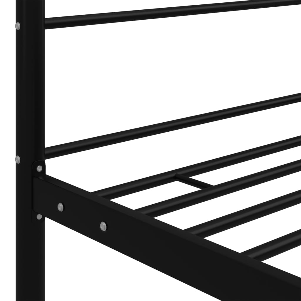 Cadre de lit à baldaquin sans matelas noir 140x200 cm métal - XIOS