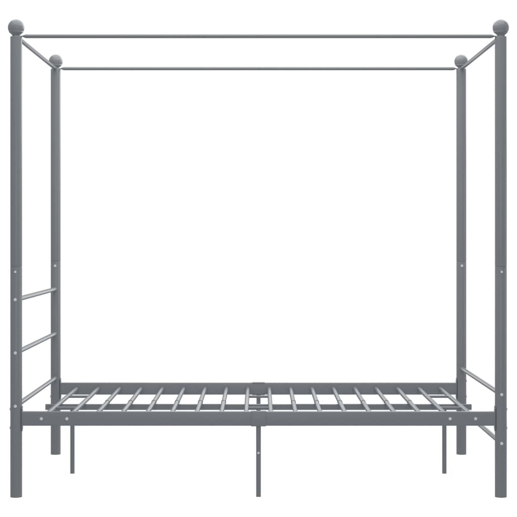 Cadre de lit à baldaquin sans matelas gris métal 140x200 cm - XIOS
