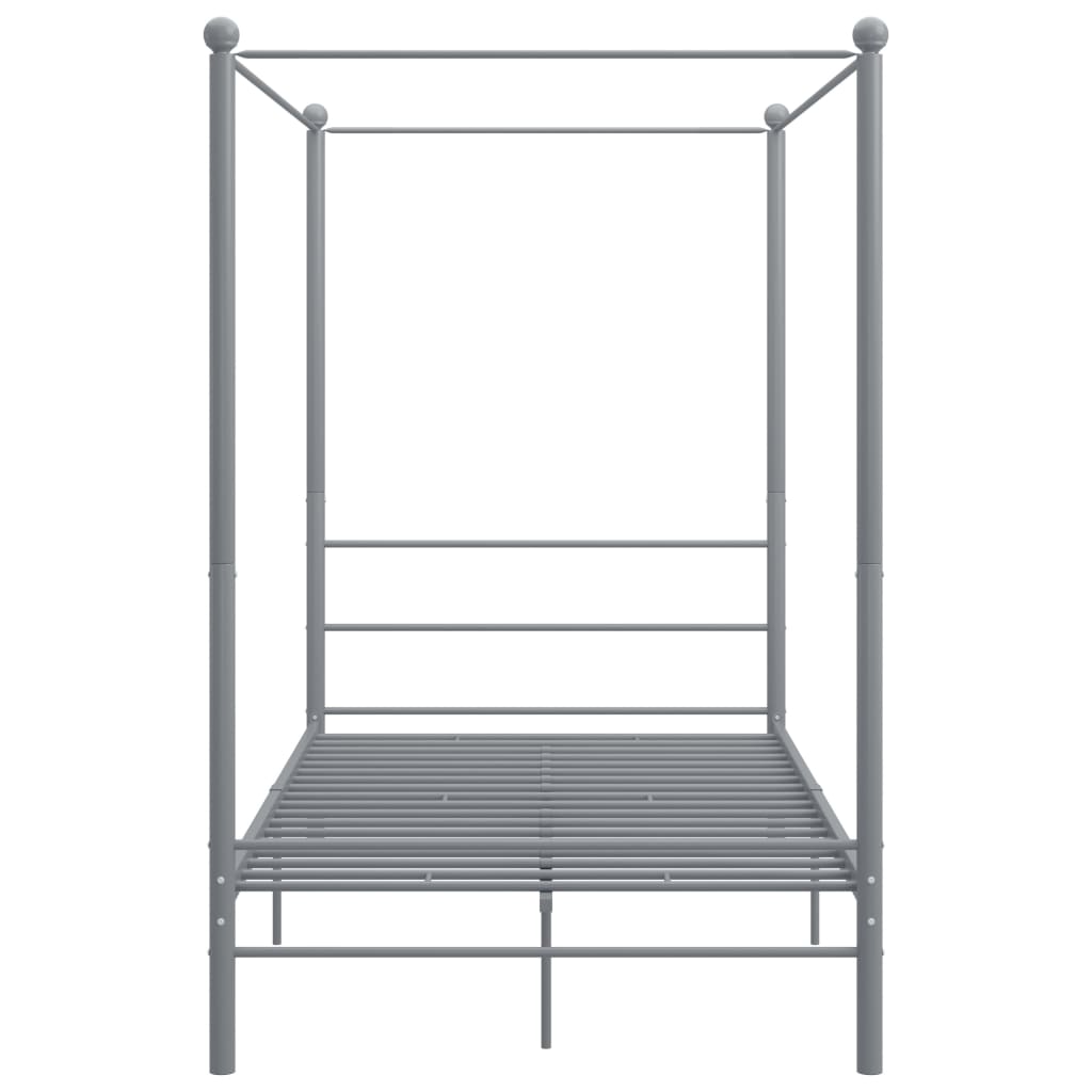 Cadre de lit à baldaquin sans matelas gris métal 140x200 cm - XIOS
