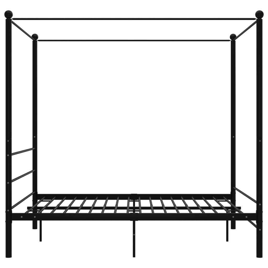 Cadre de lit à baldaquin sans matelas noir 160x200 cm métal - XIOS