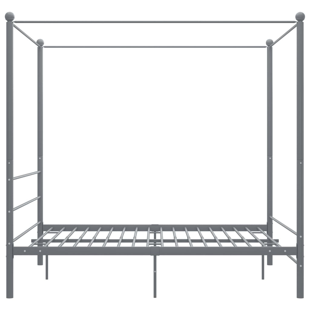 Cadre de lit à baldaquin sans matelas gris métal 160x200 cm - XIOS