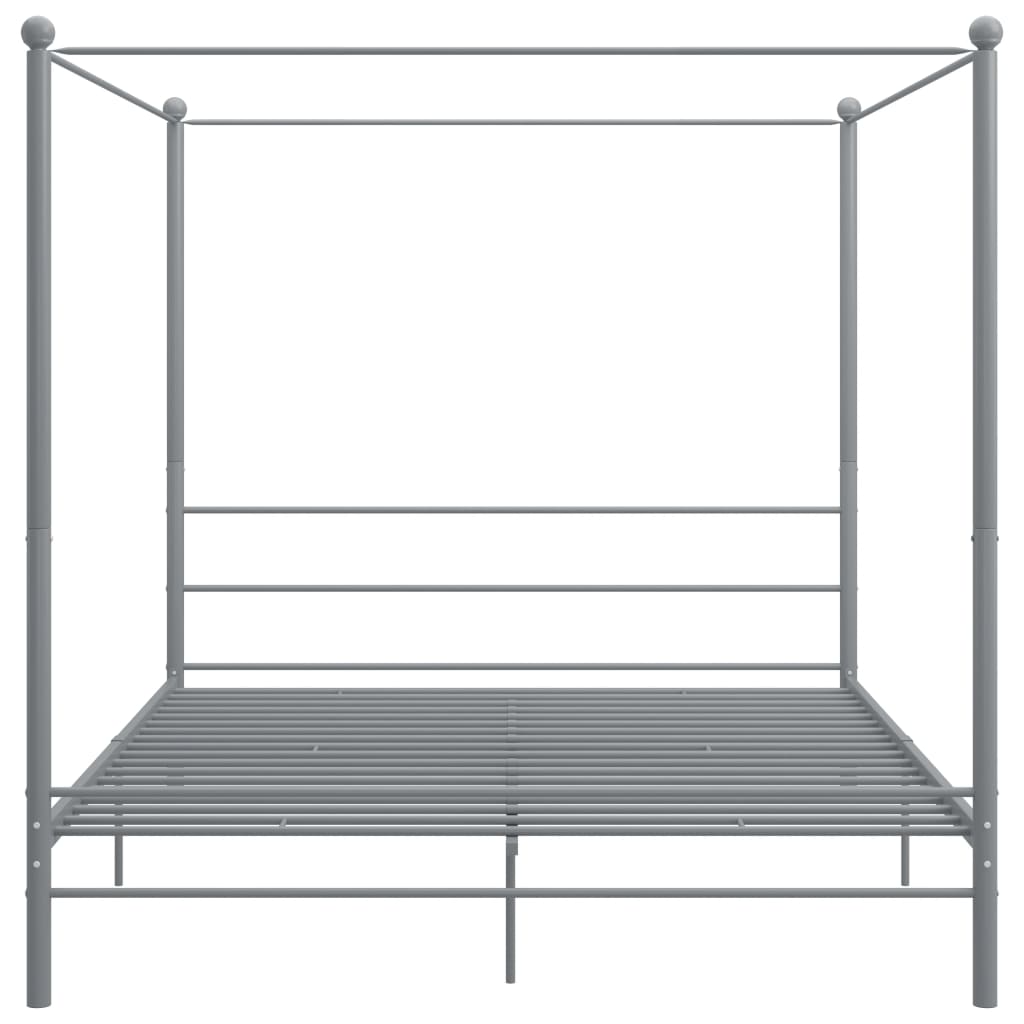 Cadre de lit à baldaquin sans matelas gris métal 180x200 cm - XIOS