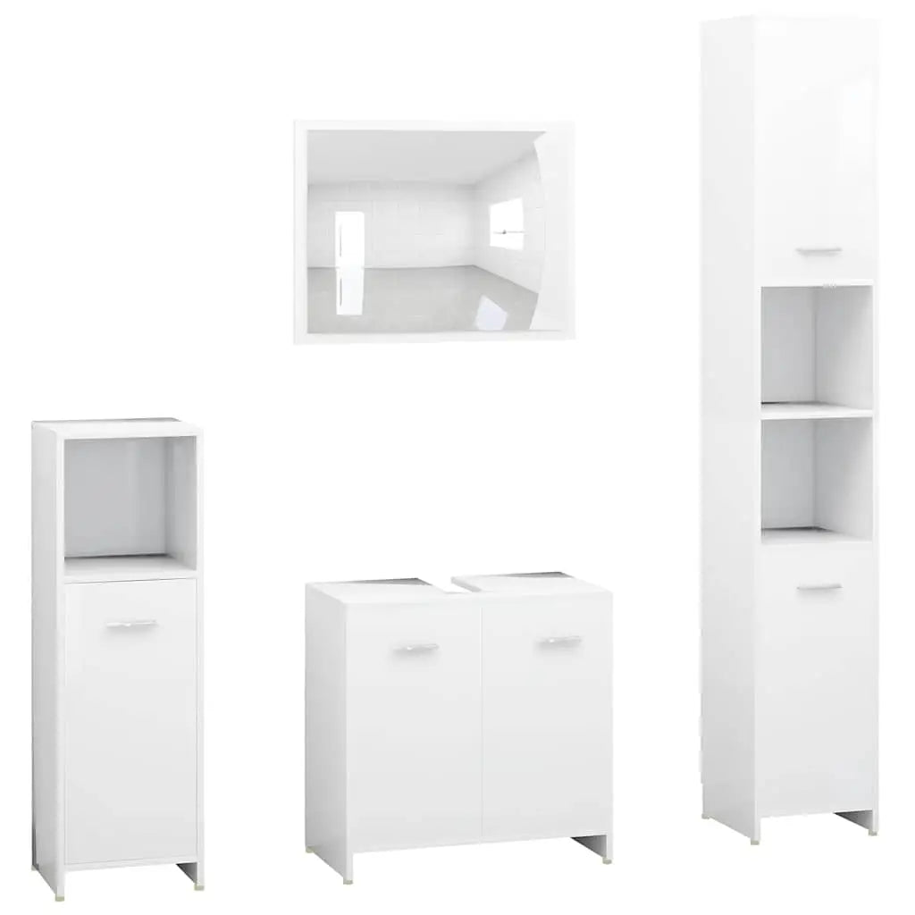 Ensemble de meubles salle de bain 4 pcs blanc bois d’ingénierie - XIOS