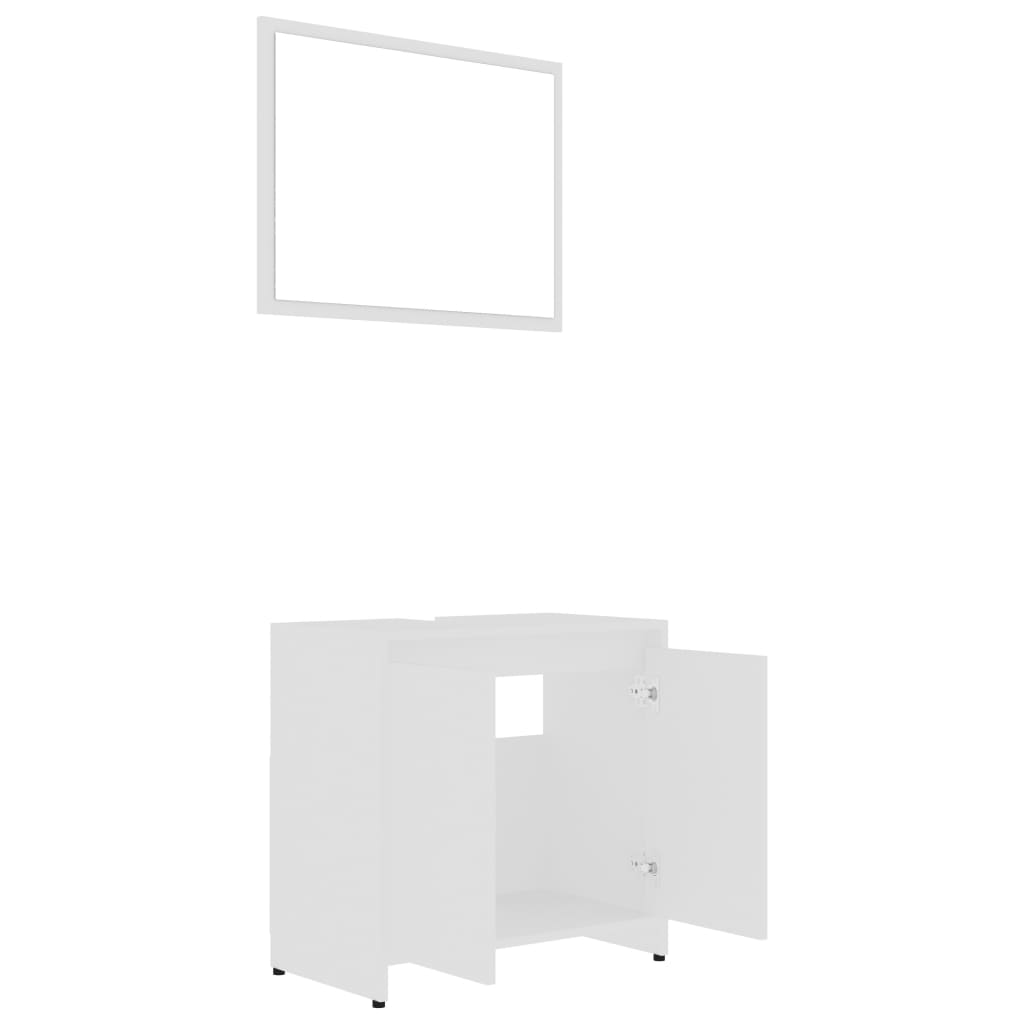 Ensemble de meubles de salle de bain 4pcs Blanc Bois ingénierie
