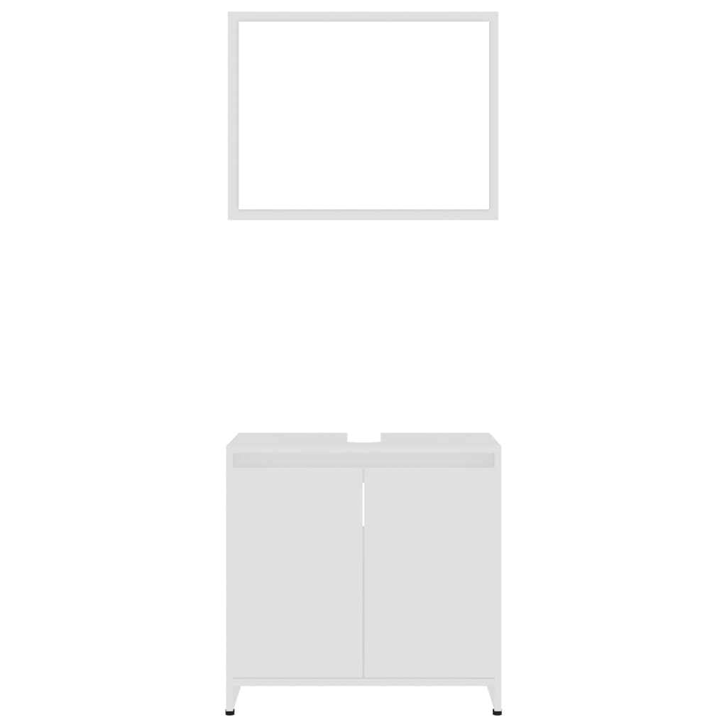 Ensemble de meubles de salle de bain 4pcs Blanc Bois ingénierie