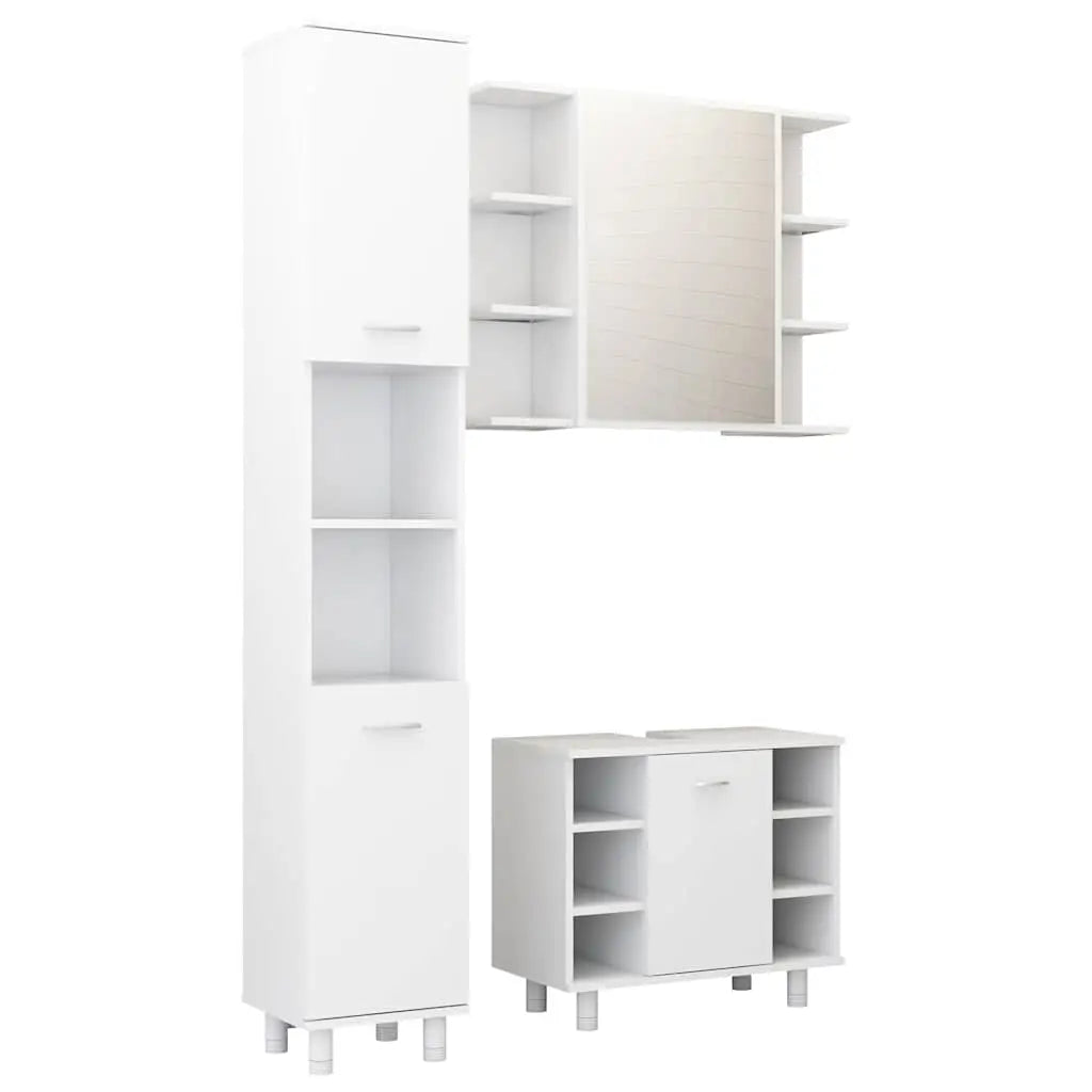 Ensemble de meubles de salle de bain 3pcs Blanc Bois ingénierie - XIOS