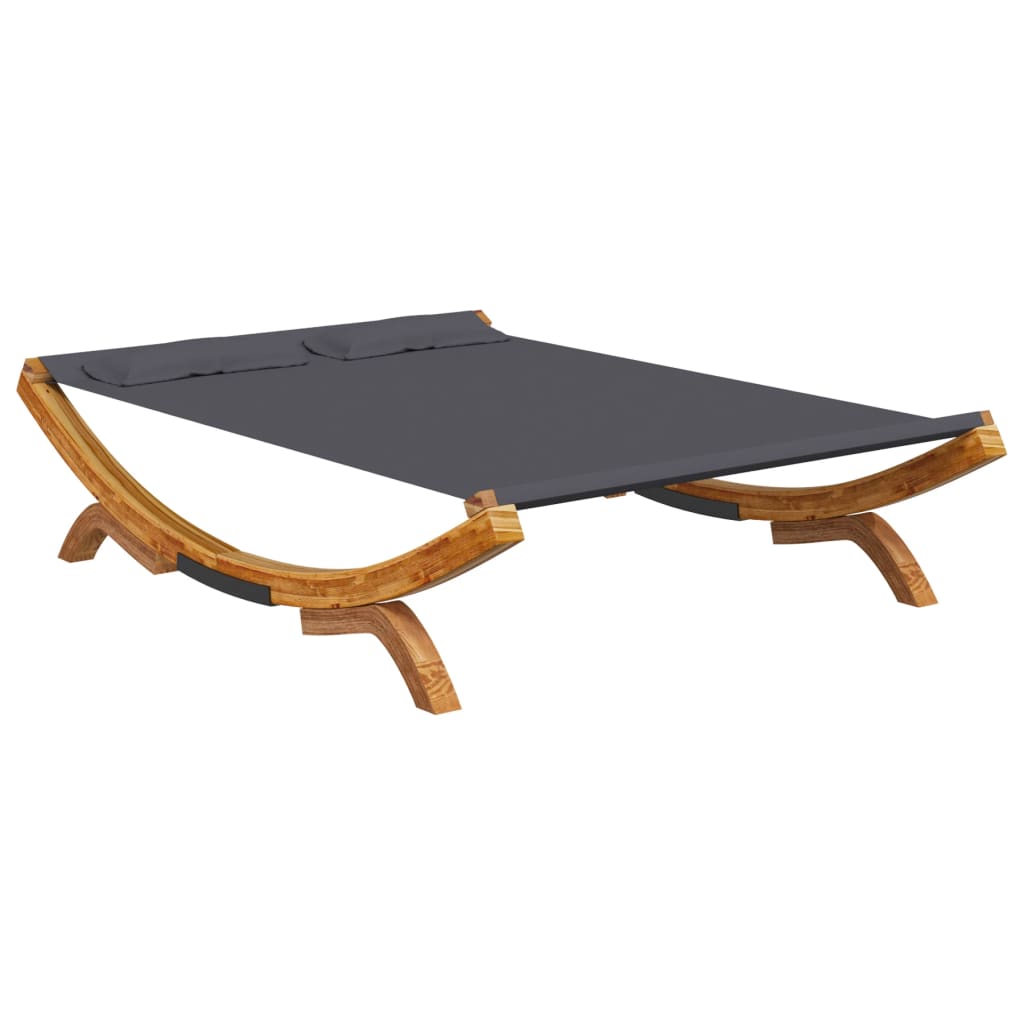 Lit de repos extérieur 165x188,5x46 cm Bois courbé Anthracite Lits d'extérieur vidaXL