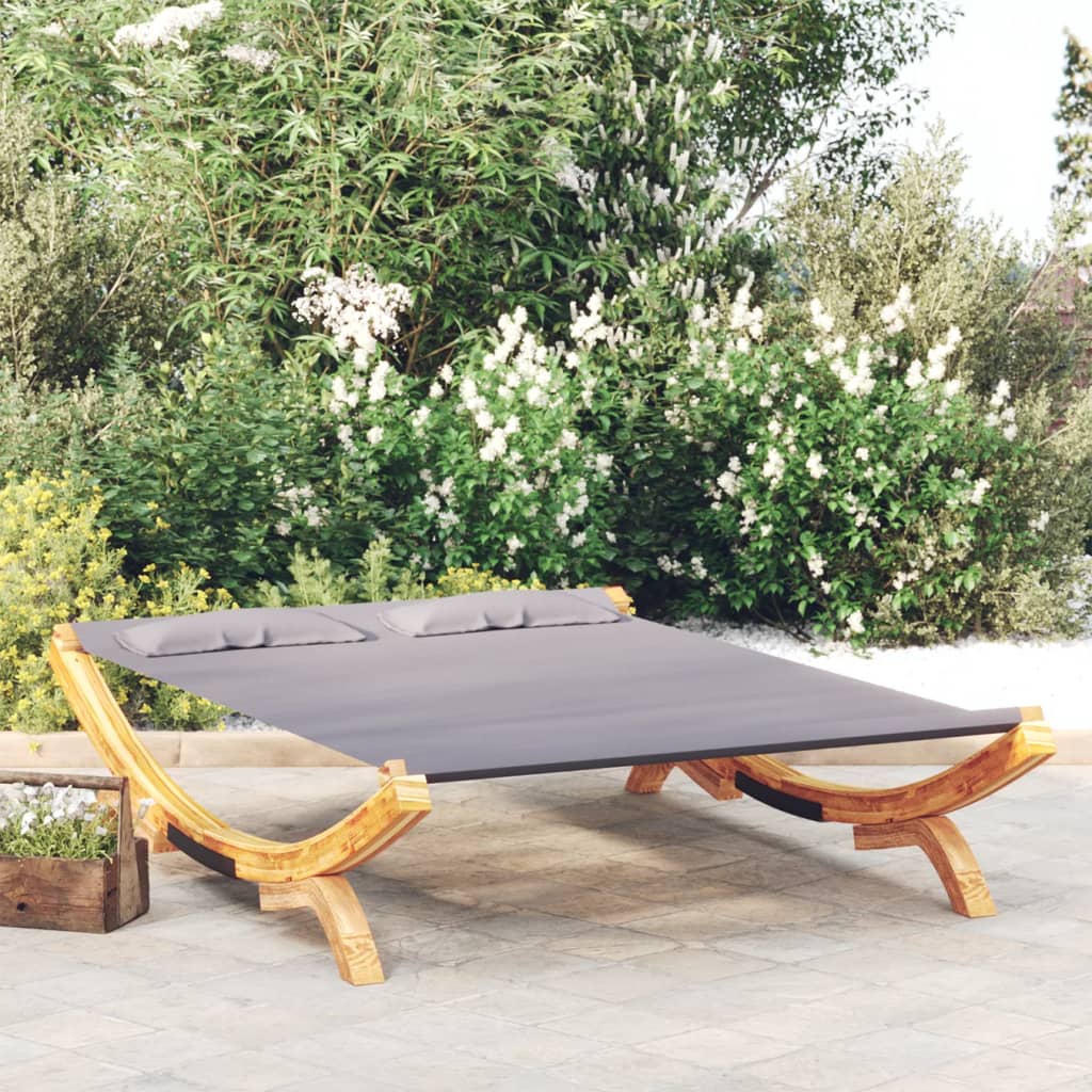Lit de repos extérieur 165x188,5x46 cm Bois courbé Anthracite Lits d'extérieur vidaXL