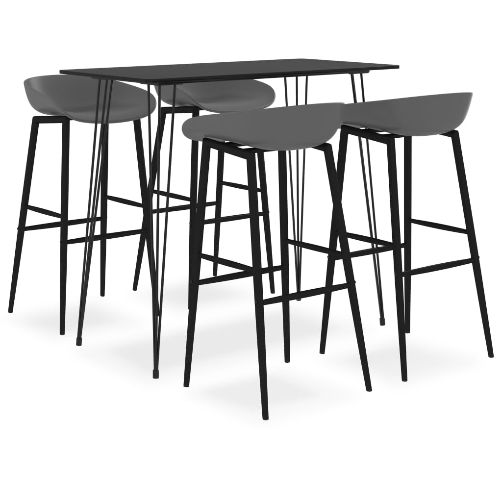 Ensemble de bar 5 pcs Noir et gris