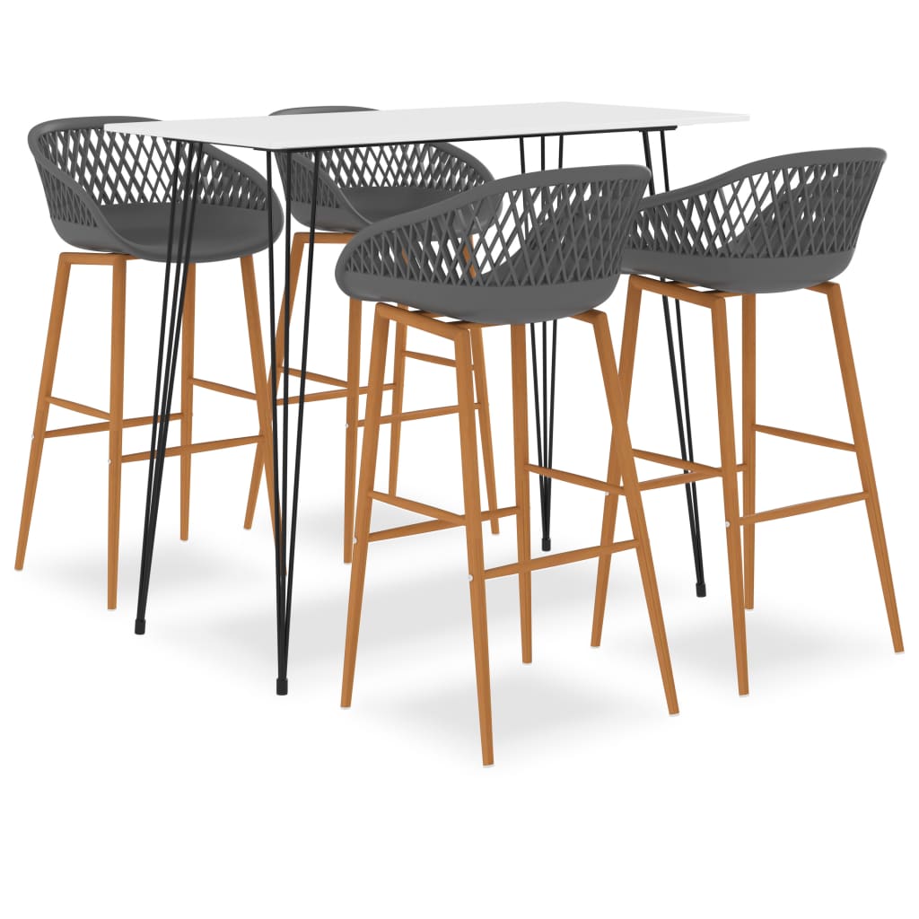 Ensemble de bar 5 pcs Blanc et gris