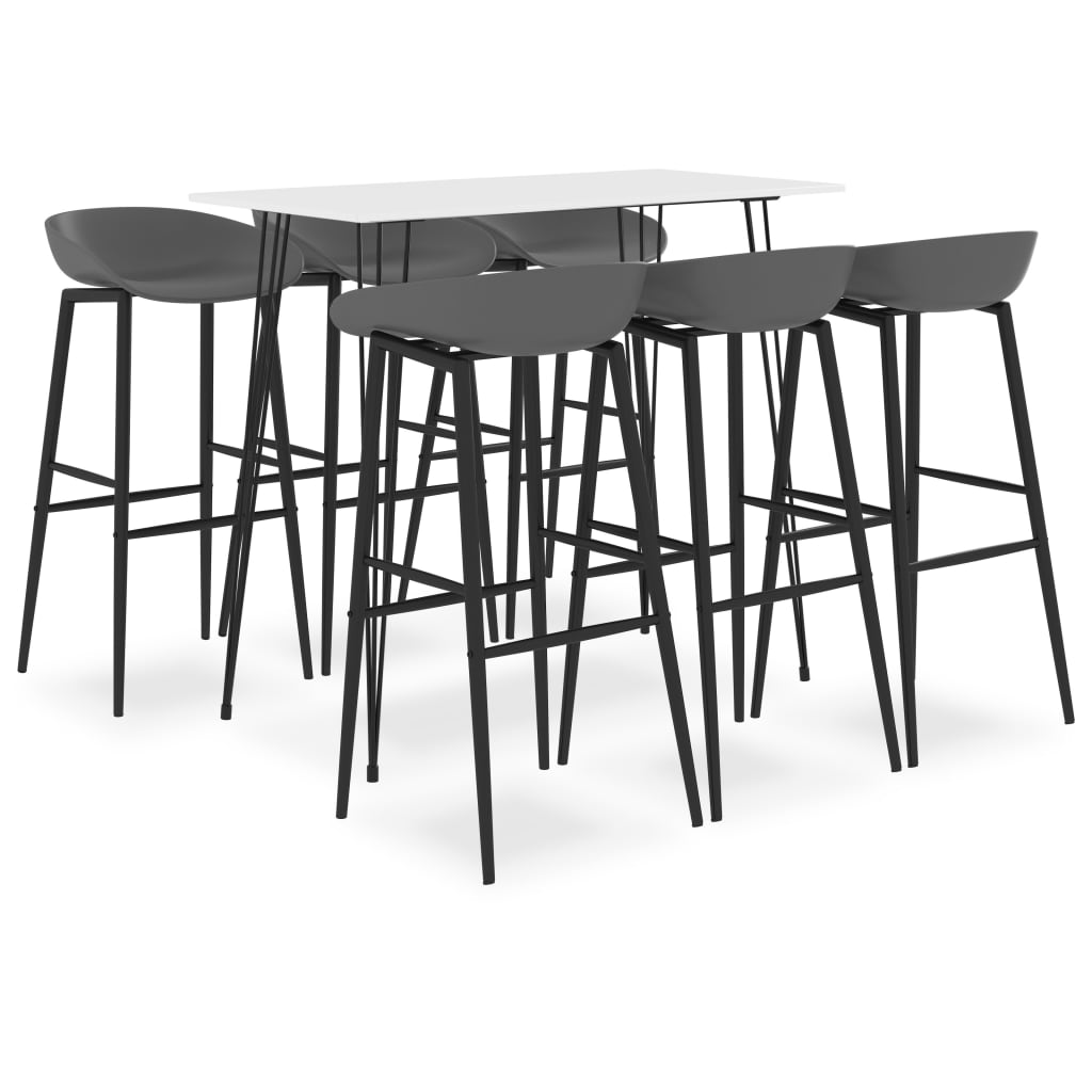 Ensemble de bar 7 pcs Blanc et gris