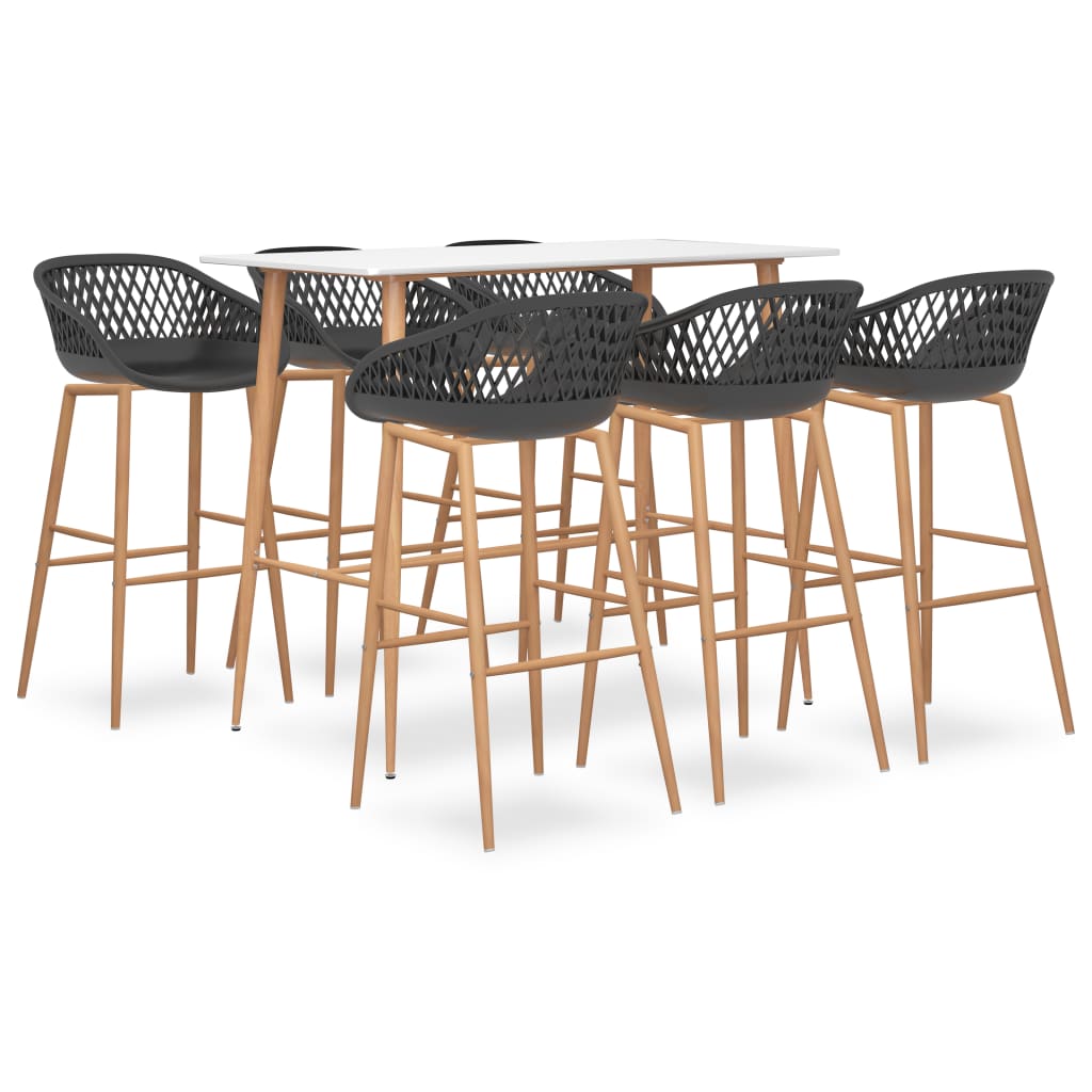 Ensemble de bar 7 pcs Blanc et gris
