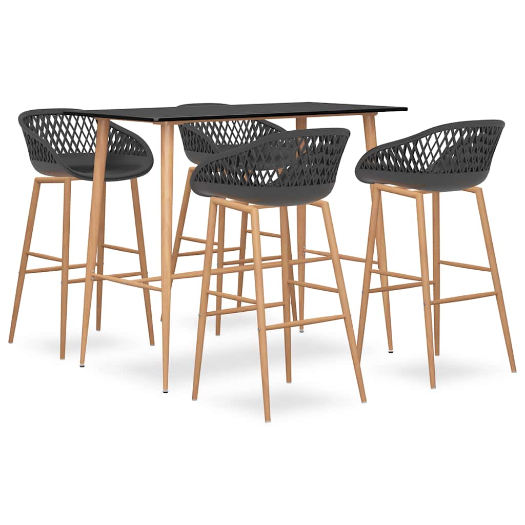 Ensemble de bar 5 pcs Noir et gris