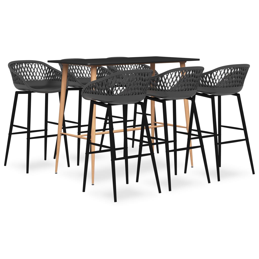 Ensemble de bar 7 pcs Noir et gris