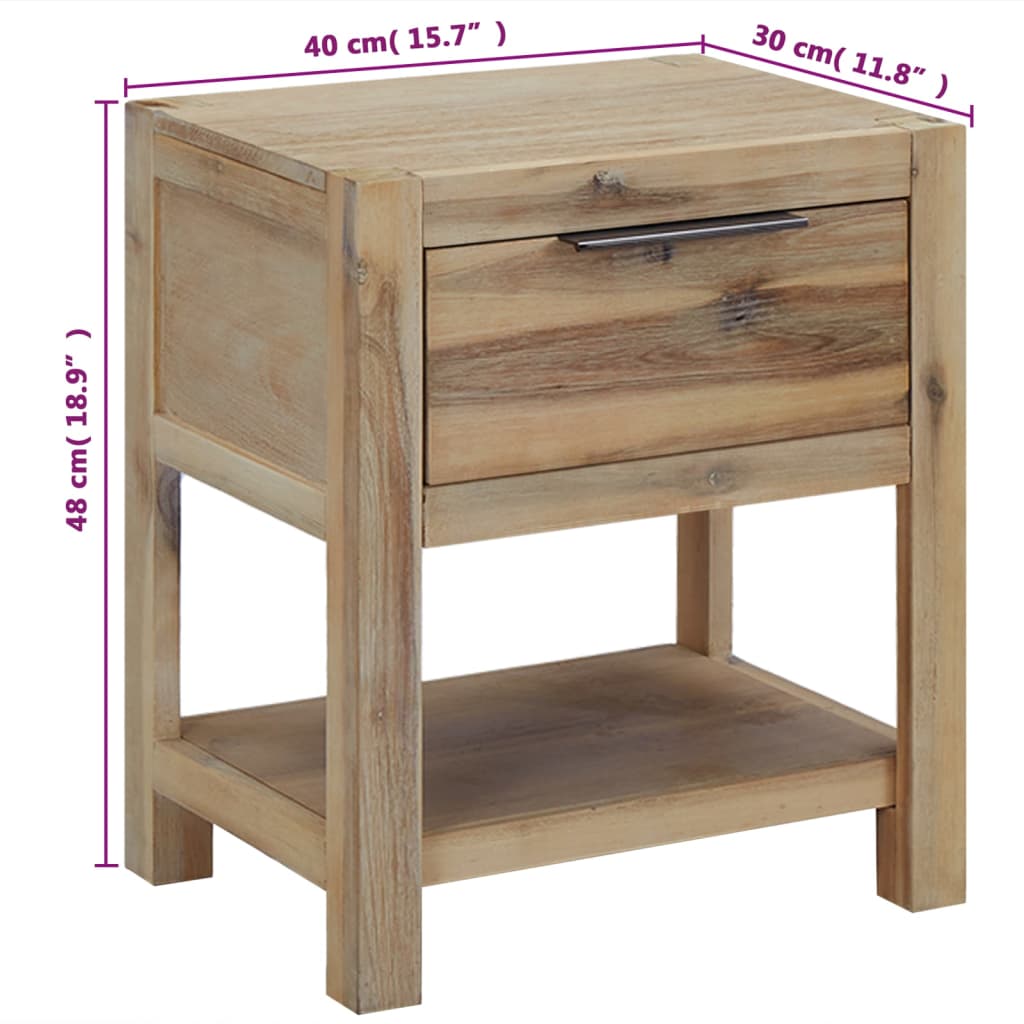 Tables de chevet avec tiroirs 2 pcs 40x30x48 cm Acacia solide - XIOS