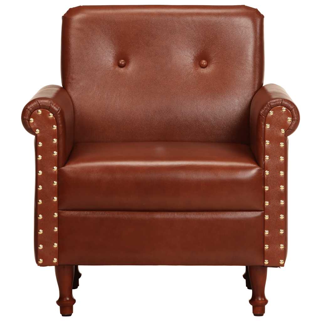 Chaise cabriolet marron cuir véritable - XIOS