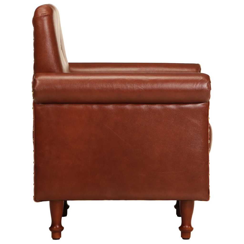 Chaise cabriolet marron cuir véritable - XIOS
