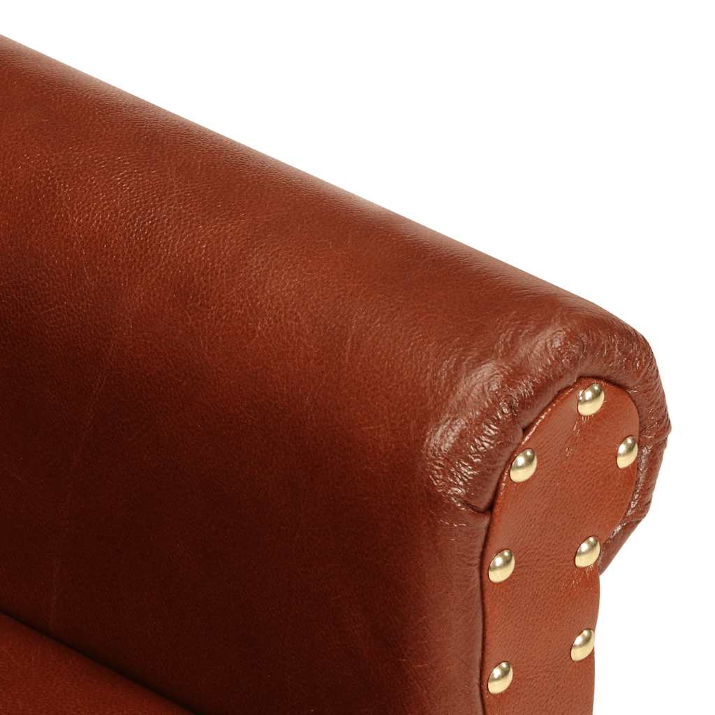 Chaise cabriolet marron cuir véritable - XIOS