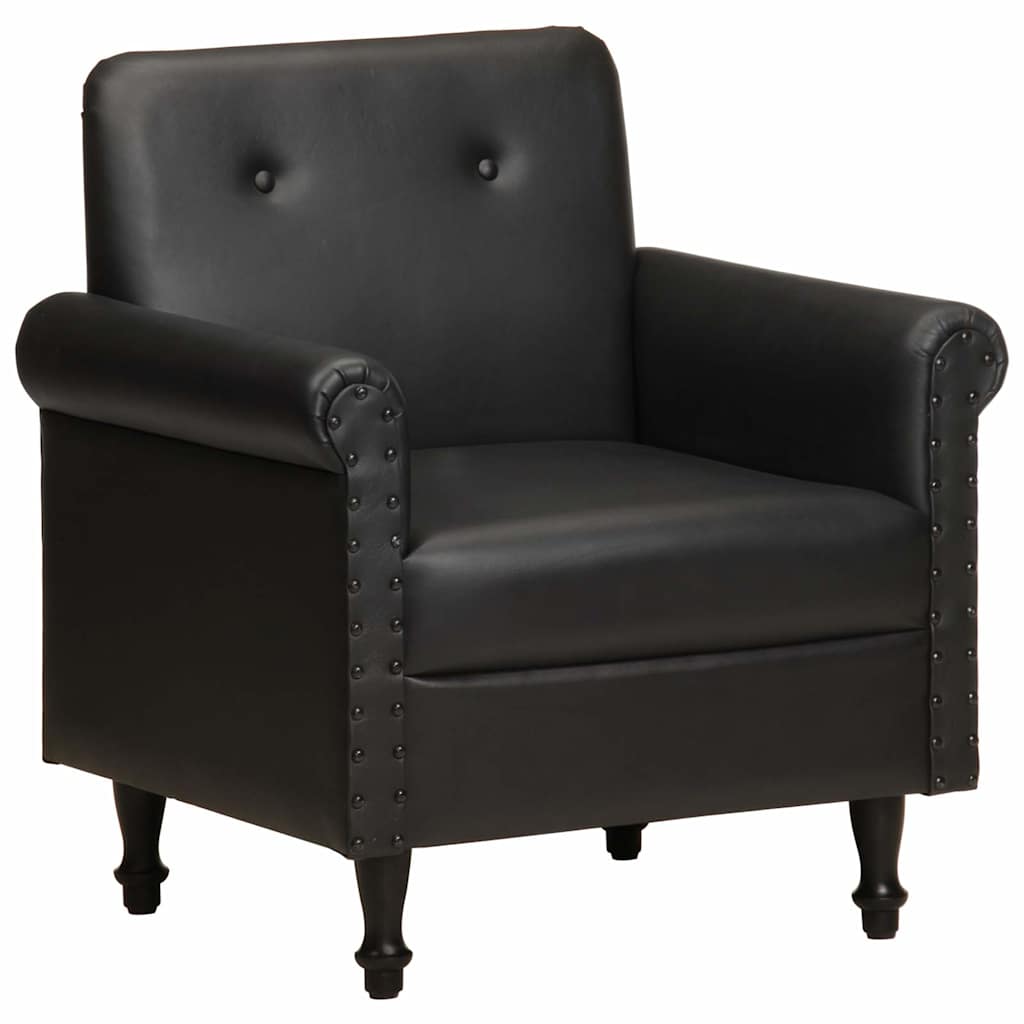Chaise cabriolet noir cuir véritable - XIOS