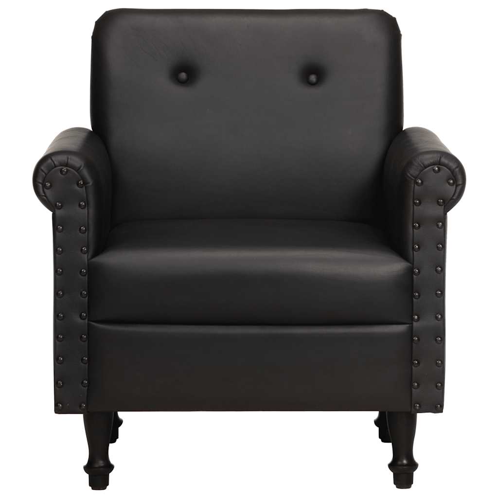 Chaise cabriolet noir cuir véritable - XIOS