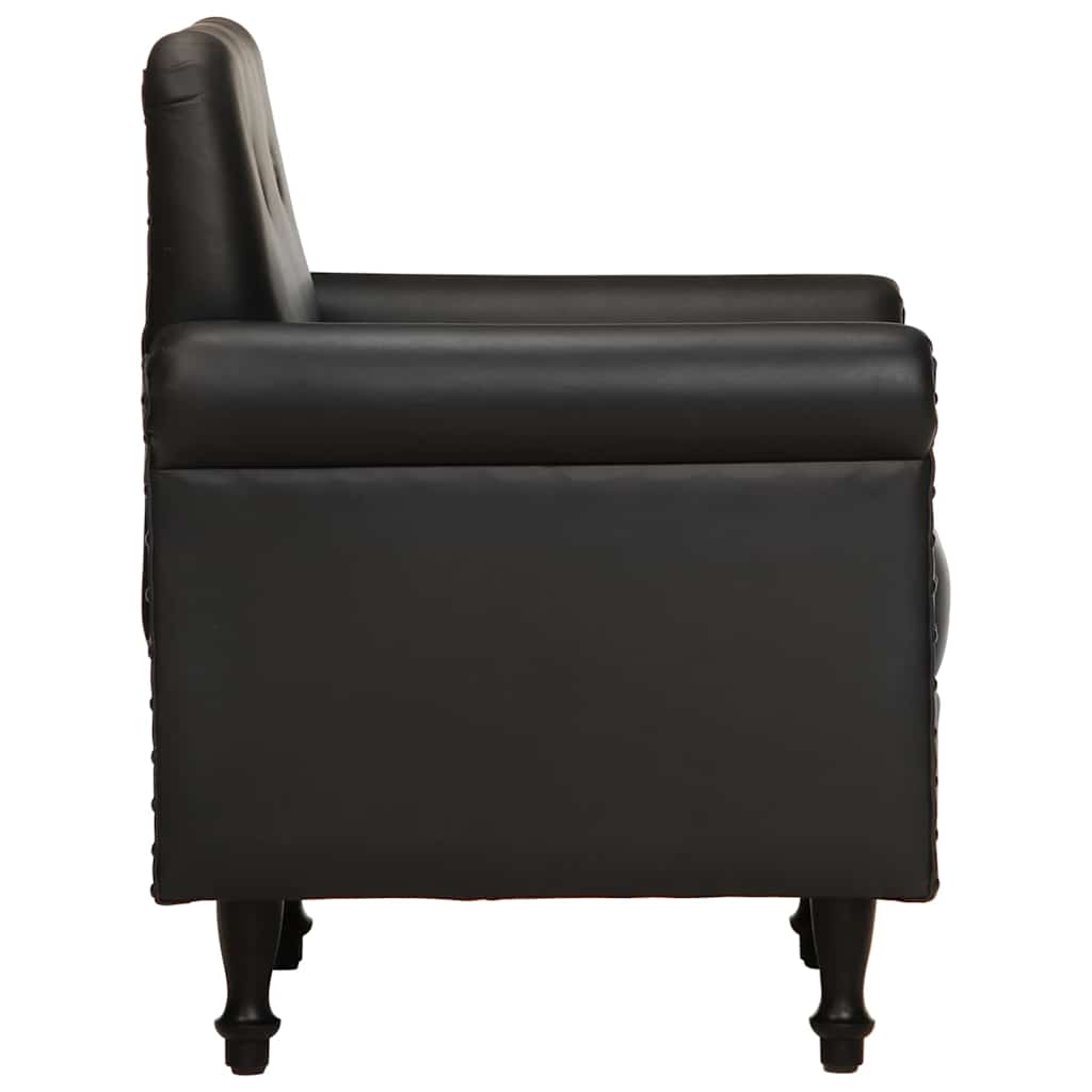 Chaise cabriolet noir cuir véritable - XIOS