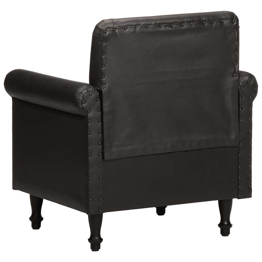 Chaise cabriolet noir cuir véritable - XIOS