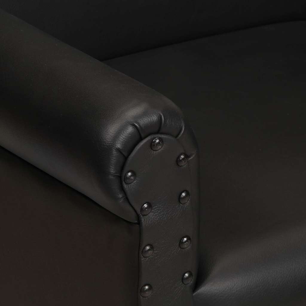 Chaise cabriolet noir cuir véritable - XIOS