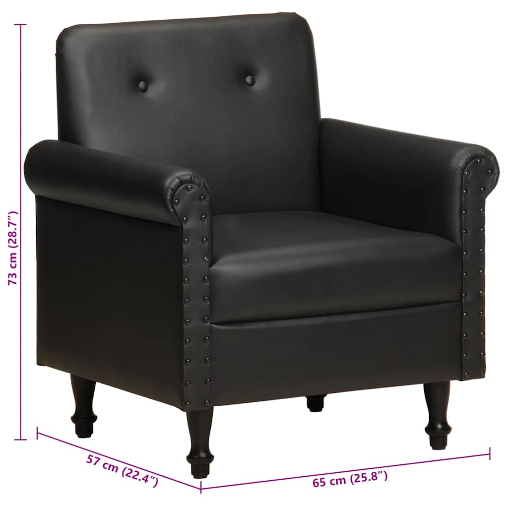 Chaise cabriolet noir cuir véritable - XIOS