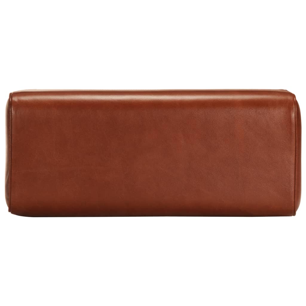 Banc saut de cheval 58 cm marron cuir véritable et manguier - XIOS