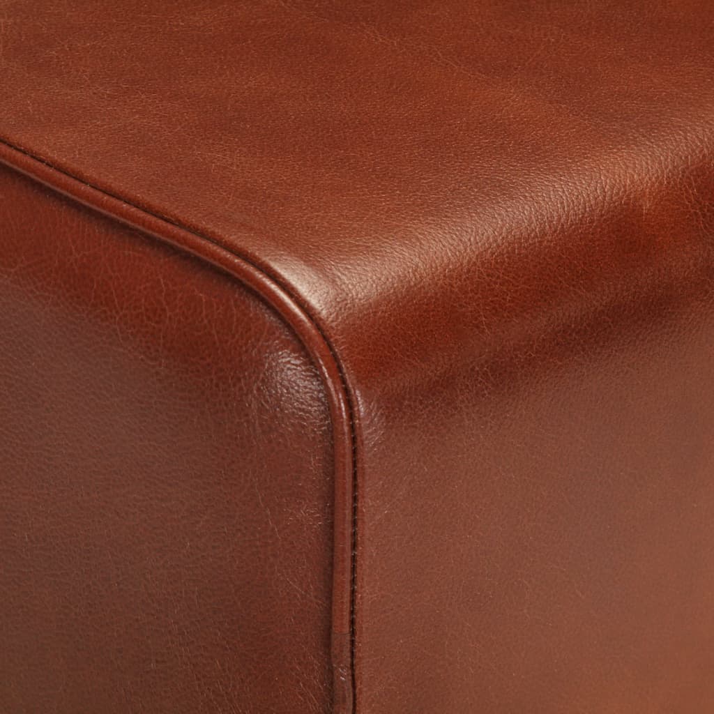 Banc saut de cheval 58 cm marron cuir véritable et manguier - XIOS