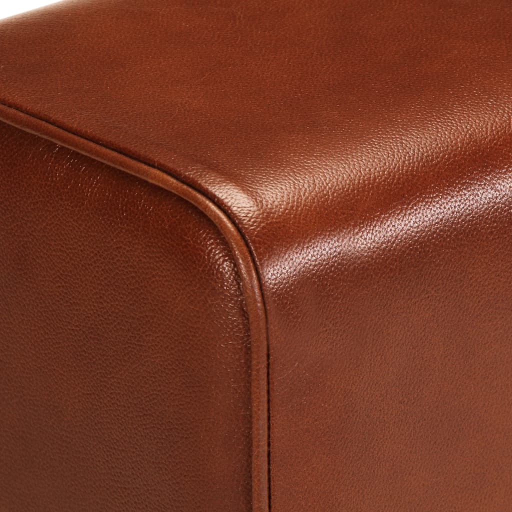 Banc saut de cheval 38 cm marron cuir véritable et manguier - XIOS