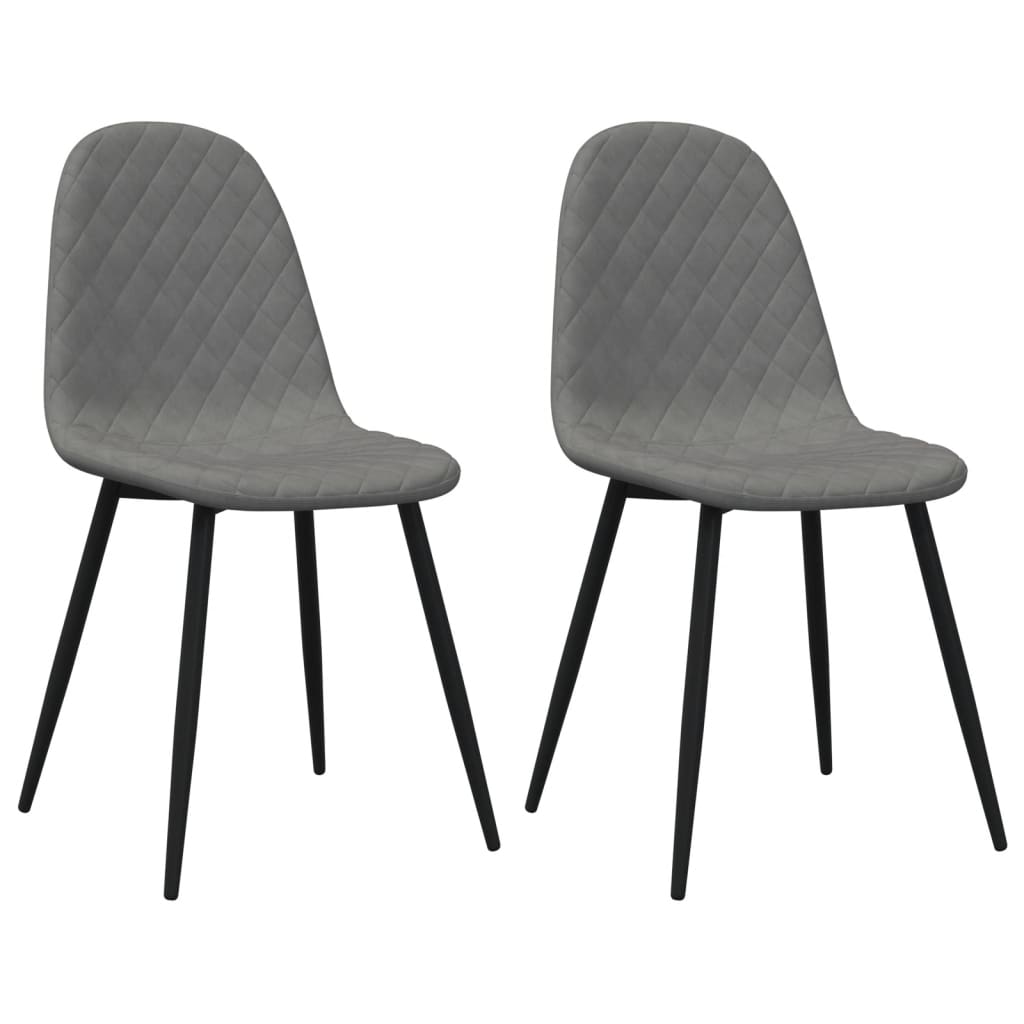 Chaises à manger lot de 2 Gris clair Velours - XIOS