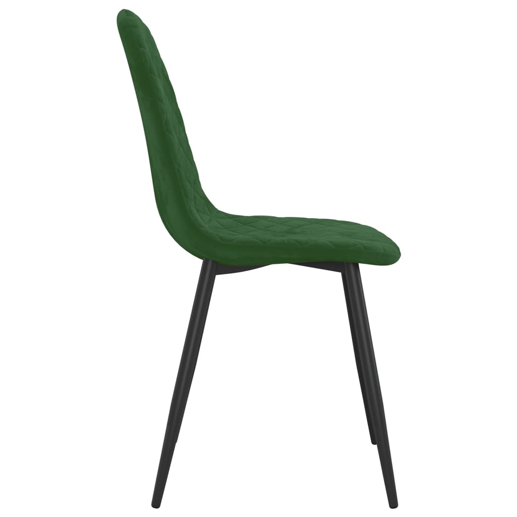 Chaises à manger lot de 2 Vert foncé Velours - XIOS